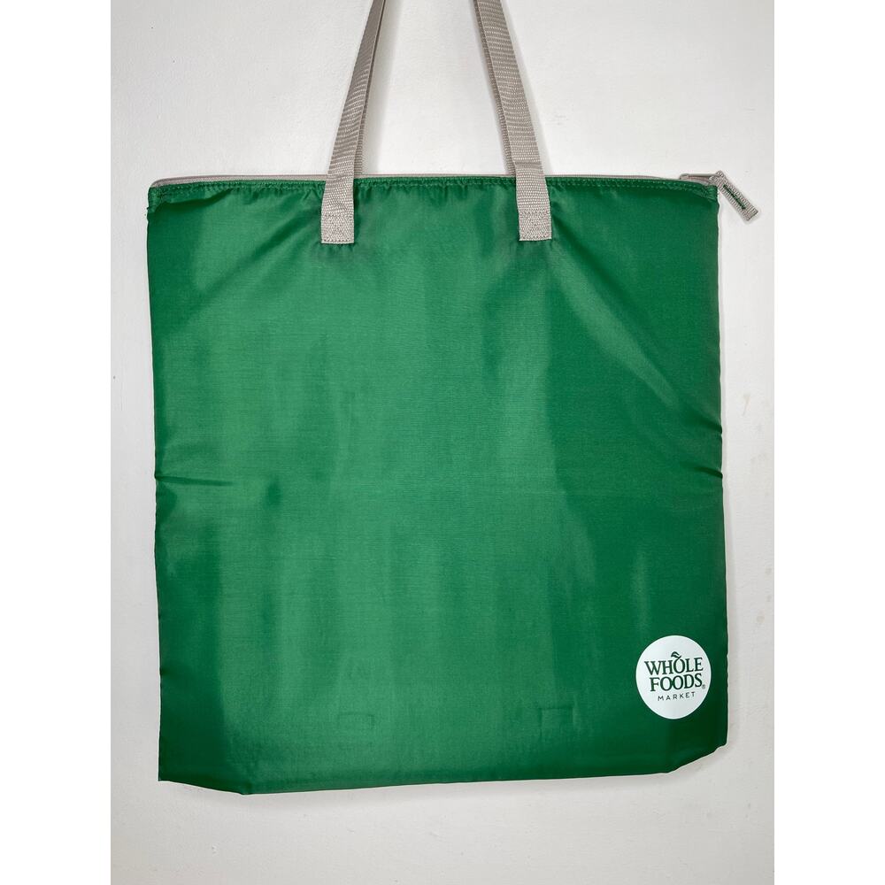 Set of 2! Whole Foods Hot Cold Insulated Cooler Tote Bags, Green Gray White Logo - Picture 7 of 14